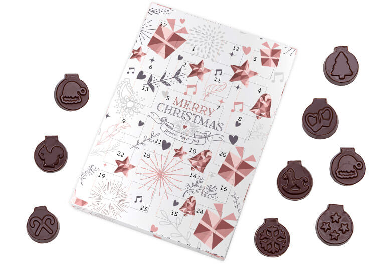 Calendarios de adviento personalizados con chocolatinas